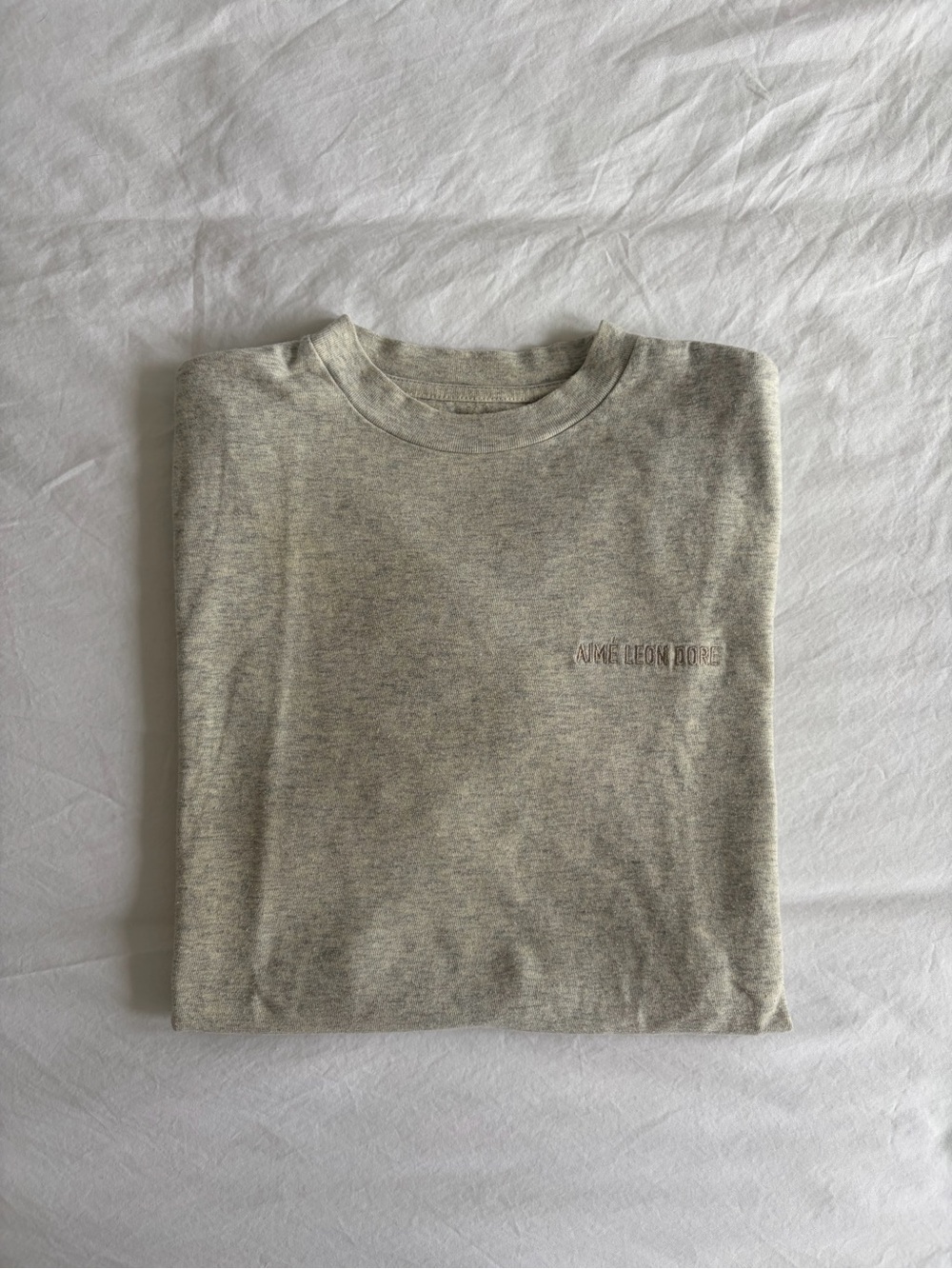 Aimé Leon Dore Short-Sleeve Logo Tee in Light Gray